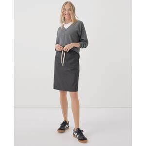 Pact Daily Twill Casual Cotton Knee Length Skirt Storm Gray Womens XXXL 3XL New